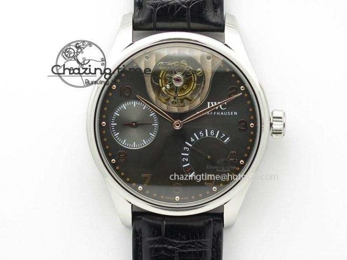 MIROTIME 1230 Effortless Portuguese IW544404 SS White Dial On Black Leather Strap A 7257